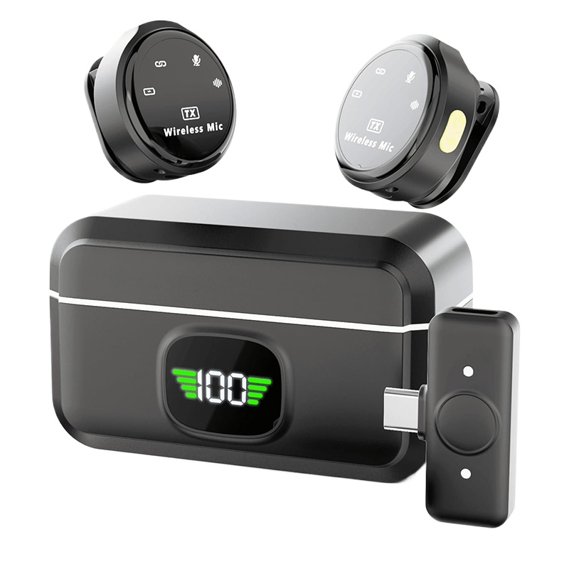 Mini Electronics Gadgets - ميكروفون لافالير لاسلكي للآيفون والأندرويد مع