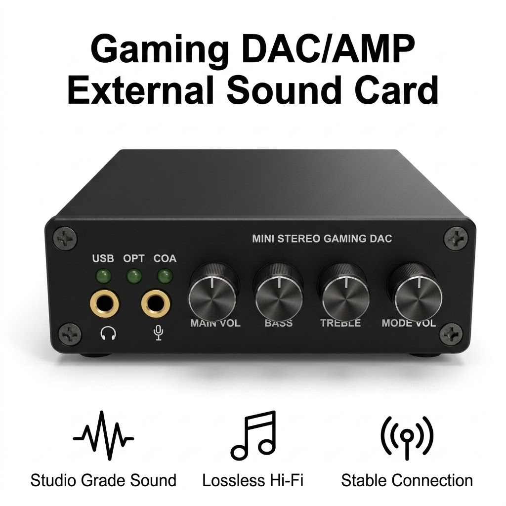 Usb Sound Card External - مكبر صوت صغير للألعاب مع مضخم
